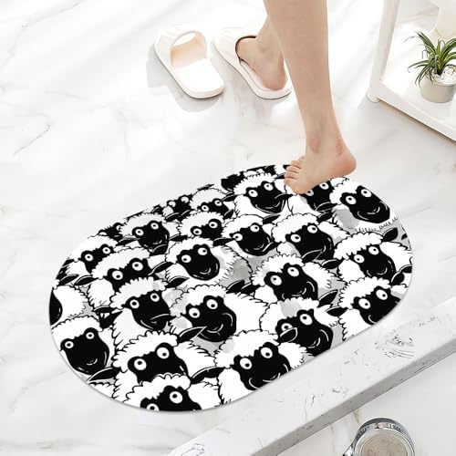 Cartoon Many Sheep, Super Absorbent Quick-Drying Bathroom Mat Rug, Rubber - Image 6