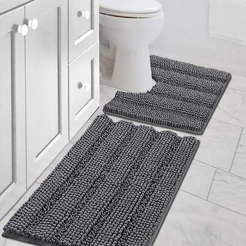 H.VERSAILTEX Bathroom Rugs Bath Rug Set 2 Piece Bathroom Contour Rug Toilet Mat by HVERSAILTEX