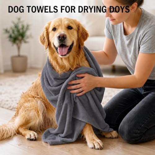 2 Pcs Microfiber Dog Towels for Drying Dogs Large, 55 X 27 Inch - Image 4