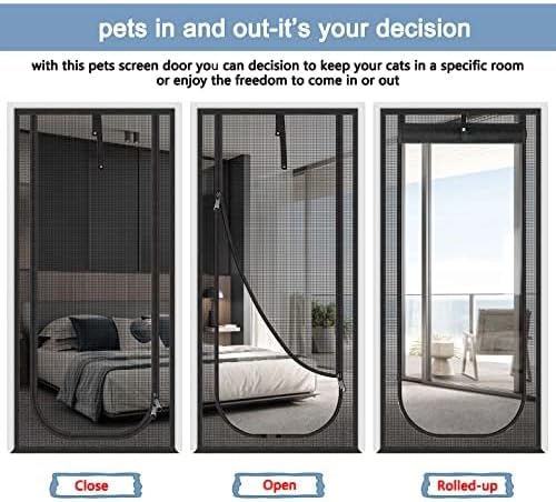 Reinforced Cat Screen Door, Fits Door Opening Size 34''x 81'', Thickened Cat - Image 6
