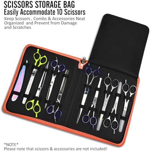 Leather Shears Case, Scissor Case, Shear Holder Holds 10 Grooming or Beauty - Image 6