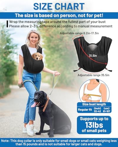 Dog Sling Carrier for Small Pet, Hands Free Front Backpack - Image 3