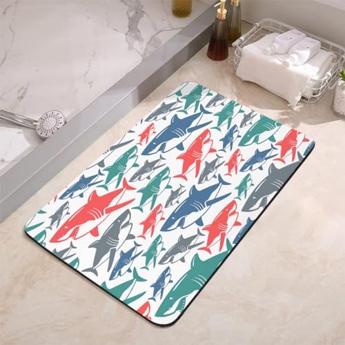 YISUMEI Shark Bathroom Mat, Non-Slip Super Absorption Bath Carpet - Image 3
