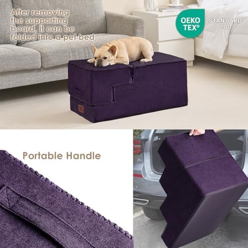 EHEYCIGA Dog Stairs for High Bed 22.5" H, 5-Step Dog Steps - Image 5