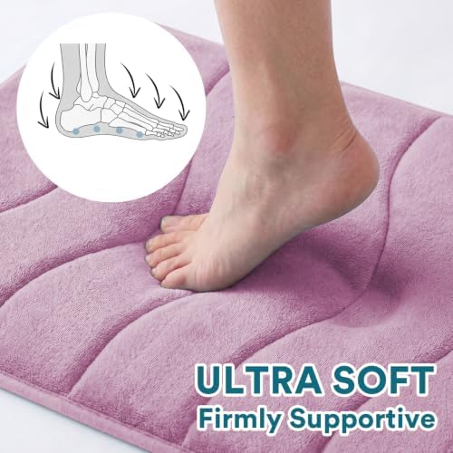 Flamingo P Lilac Bath Mat 24x36 Quick Dry Washable Soft Memory Foam - Image 3