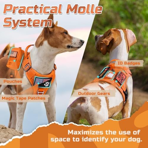 rabbitgoo Tactical Dog Harness for Large, No Pull Military Service Vest - Image 4