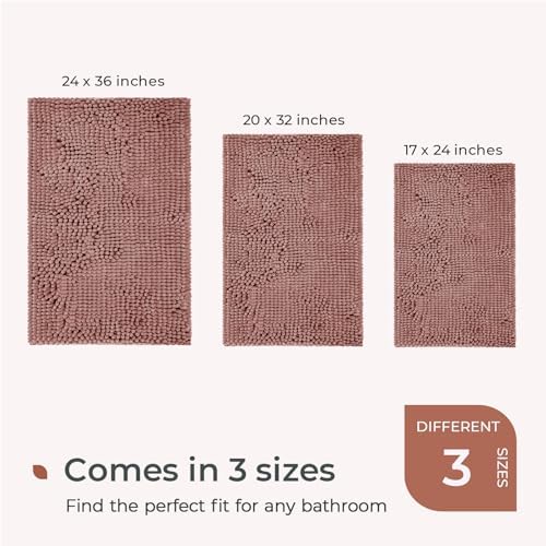 FRESHMINT Chenille Bathroom Rugs Mat 32"x20", Non-Slip Bath Mat - Image 6