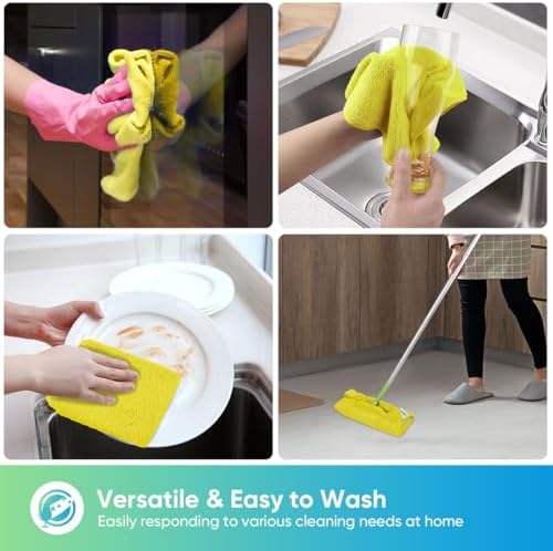 HOMEXCEL Yellow Microfiber Cleaning Cloth, Microfiber Towels - Image 4