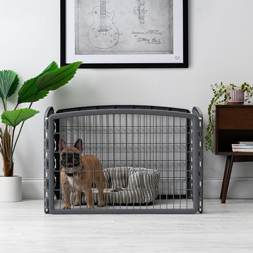 IRIS USA 4-Panel Dog Playpen, Pet Enclosure, Dark Gray - Image 6