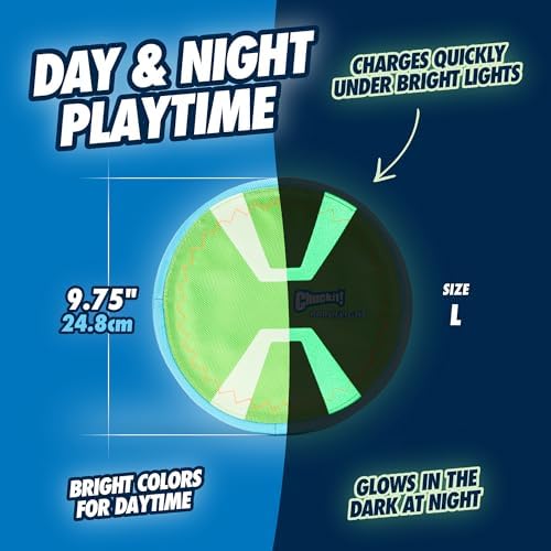 Chuckit! Max Glow Paraflight Flying Disc Dog Toy, 1 Pack - Image 5