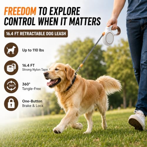 16.4 FT Heavy Duty Retractable Dog Leash - Image 2