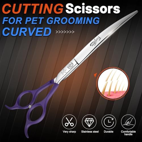 High-end Professional Dog Grooming Curved Scissors Pet Curved Shears 8 Inches - Image 6