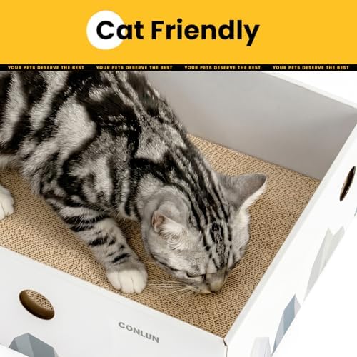 Conlun Cat Scratcher Box, Cardboard Pad, Bed - Image 7