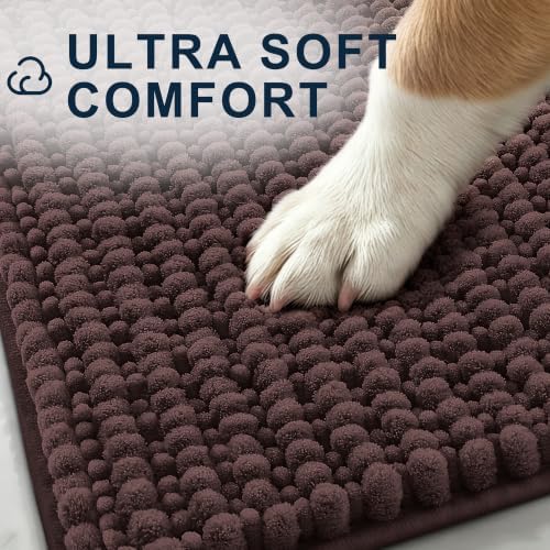 Smiry Dog Door Mat for Muddy Paws 36x24, Ultra Absorbent Chenille Doormat - Image 3