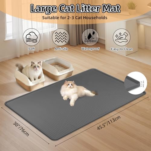 Silicone Cat Litter Mat 45" x 30" Cat Mat - Image 2