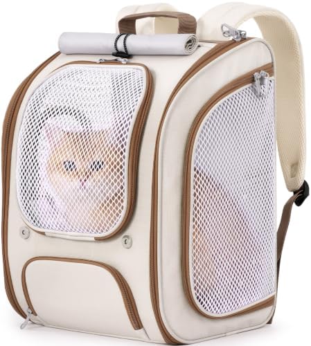 Pecute Cat Backpack Carrier, Spacious & Breathable Pet Backpack by pecute