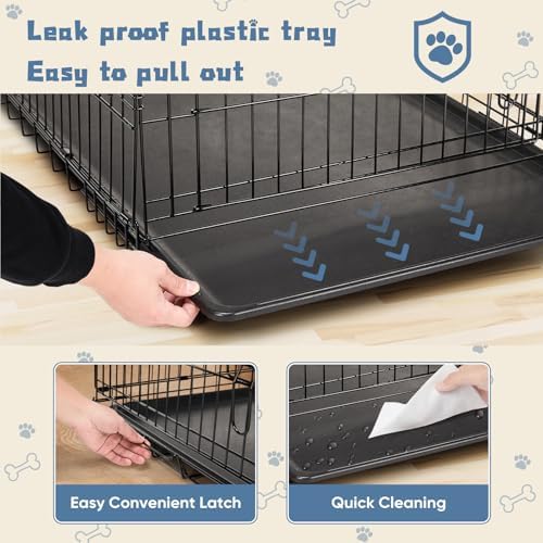 DUMOS Dog Crate 24 Inch, Foldable Puppy Small Dog Cage Pet Kennel - Image 4