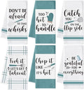 Funny Kitchen Hand Towels, 6 Pack Decorative Dish Cloths Set by GROBRO7