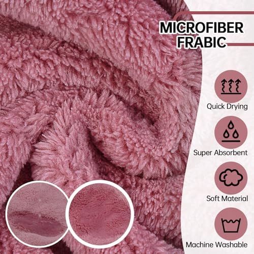 Dog Bathrobe, Fast Drying Coat, Super Absorbent Bath Towel Pink S - Image 2