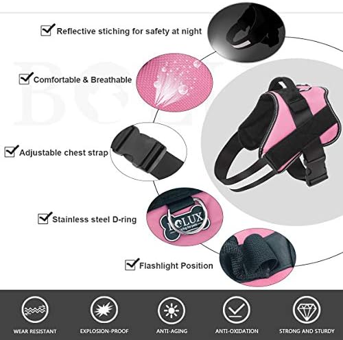 Bolux Dog Harness, No-Pull Reflective Dog Vest, Breathable Adjustable Pet - Image 4