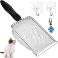 Cat Litter Scoop, Stainless Steel Cats Sturdy Mesh Scooper Kitty Metal Scooper by itPlus