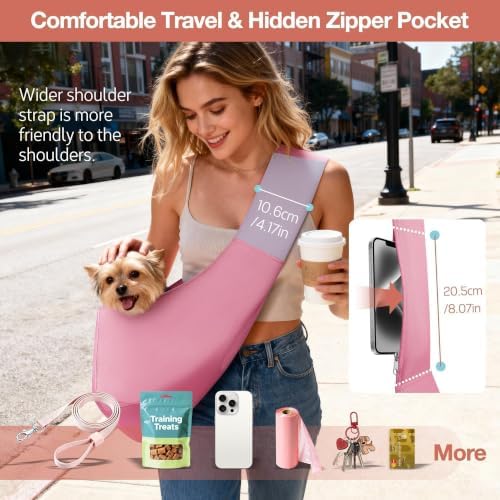 YUDODO Dog Sling Carrier for Small Dogs, Lightweight Crossbody Pet Bag - Image 3