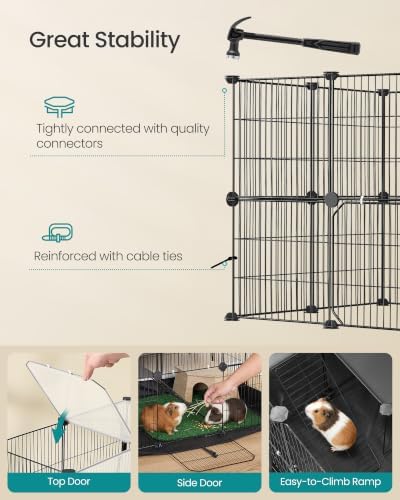 SONGMICS Pet Playpen, 2-Tier Steel Pen - Image 7