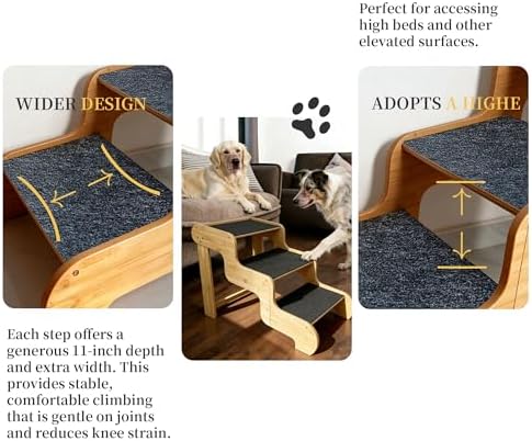 Extra Wide Dog Stairs for Large Dogs, Supports Up to 160 LB - Image 4