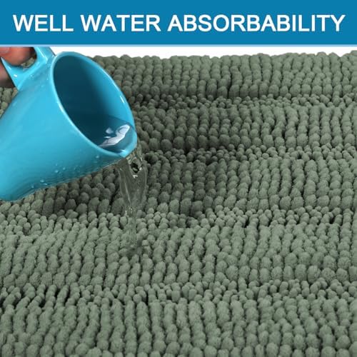 H.VERSAILTEX Bathroom Rugs Bath Rugs Non Slip Bath Mats Extra Thick Chenille - Image 5