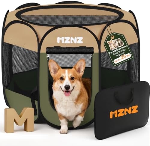 Dog Cat Small Animal Puppy Playpen Crate, Olive Green by MZNZ