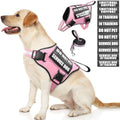 Service Dog Vest Harness and Leash Set+10 Patches, No Pull&Easy Walk Reflective by MOOGROUPETSFRIEND
