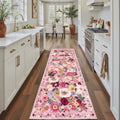 Pink Rug for Hallways Kitchen Runner Rug 2x8 by WelcometoBabovid