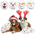 32 Pcs Christmas Dog Toys Squeaky Plush Balls, Soft Puppy Snowball with Dog & Snowman Smile, Christmas Pet Squeaker Fluffy Ball for Interactive Small & Medium Dogs, Xmas Toys Party Decorations by Auliand