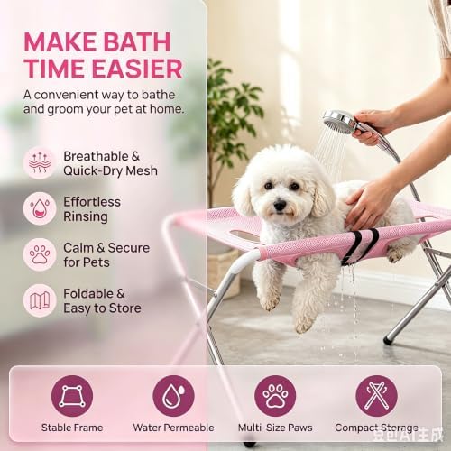 Pet Grooming Hammock for Dog&Cat, Foldable Pet Bathing - Image 3