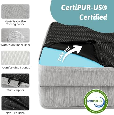 COZY KISS Cooling Dog Bed, Q-Max >0.4 Orthopedic Foam Dog Bed - Image 4