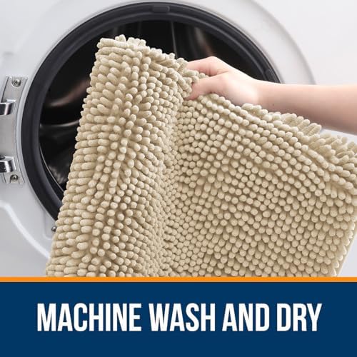 OLANLY Bathroom Rugs 32x20, Extra Soft Absorbent Chenille Bath Rugs - Image 5