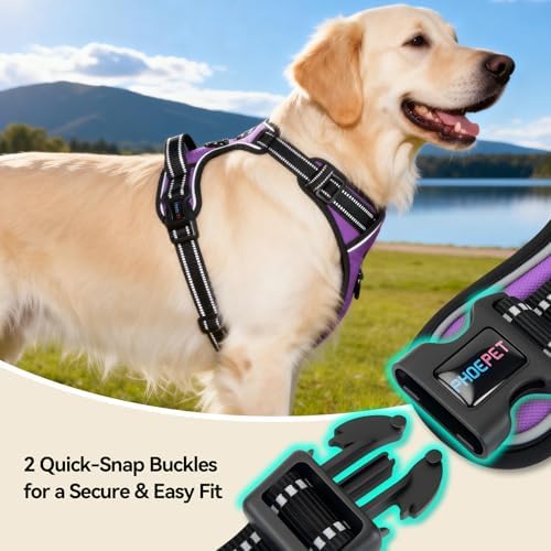 PHOEPET No Pull Dog Harness Medium Reflective Front Clip Puppy Vest - Image 7