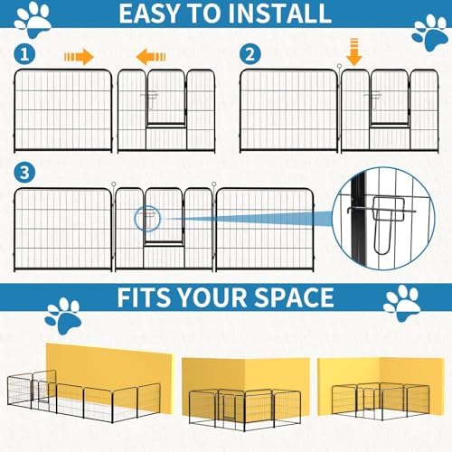 NEWBULIG Dog Playpen Indoor 32 Inch 8 Panels, Metal Outdoor Dog Fence Pen - Image 2