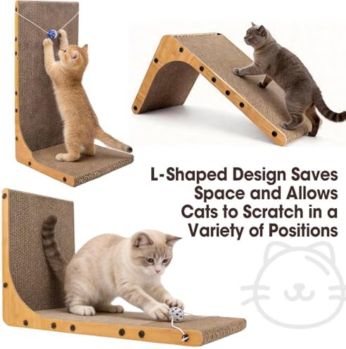 2 Pack Cat Scratcher, 23.6 Inch L Shape Vertical Cat Scratching Board - Image 3
