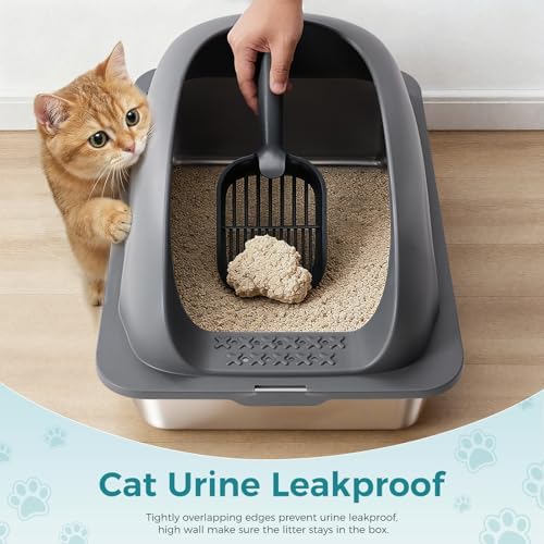 OLIXIS Stainless Steel Large Cat Litter Box - Image 4