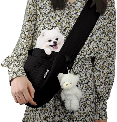 NATUYA Small Dog Cat Carrier Sling, Adjustable Canvas Pet Puppy Pouch by NATUYA