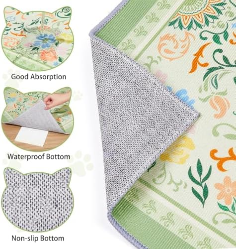 2 Pack Washable Cat Litter Mat 33"x22" Waterproof Trapping Pad - Image 4
