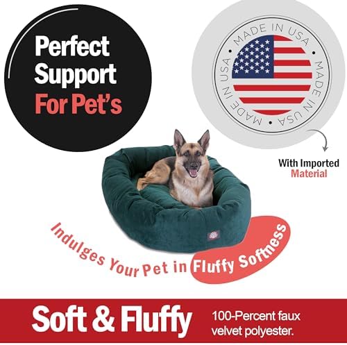 Majestic Pet 52 Inch Micro Velvet Calming Dog Bed Washable – Cozy Soft Round - Image 2