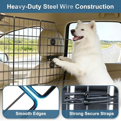 FEED GARDEN Dog Car Barrier for SUV, Heavy Duty Steel Wire Mesh Pet Divider - Image 3