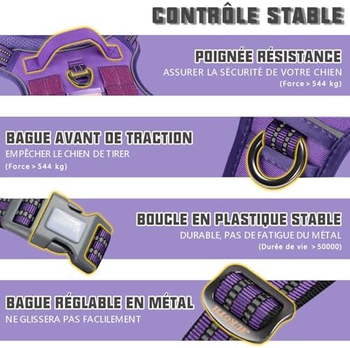 AUROTH Tactical Dog Harness for Large Dogs, Heavy Duty No Pull Pet Vest - Image 3