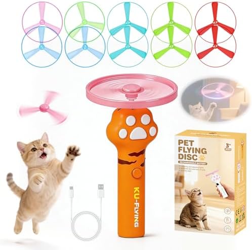 Cat Toy Disc Launcher, Rechargeable Interactive Cat Fetch Toy by Unknown