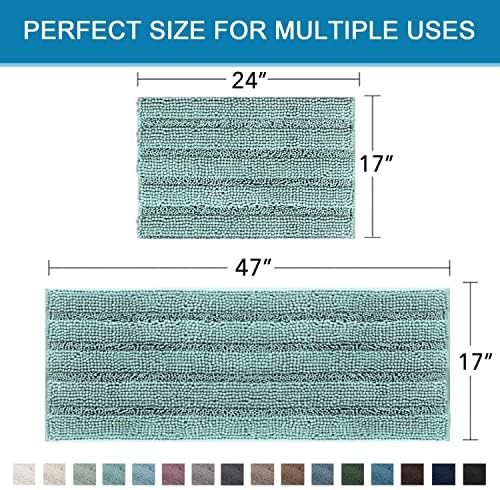 Non Slip Thick Shaggy Chenille Bathroom Rug Mat Set Extra Soft and Absorbent - Image 2