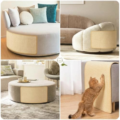 2 Pack Cat Scratcher Mat, Jute Border, Sofa Protector, 23.6x15.7in - Image 5