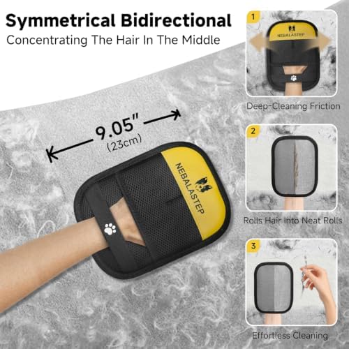 Pet Hair Remover Gloves Brush for Dogs & Cats, Electrostatic Reusable Pet Hair - Image 5