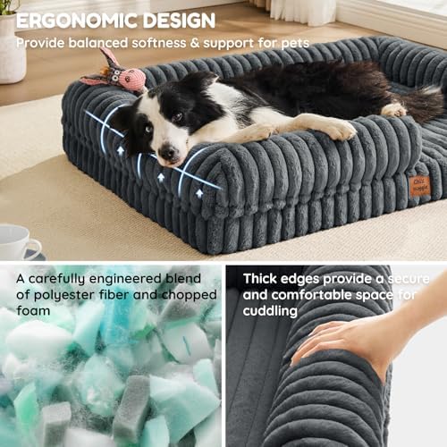 ChiXnuggle Faux Fur Orthopedic Dog Bolster Bed, Waterproof Washable Cover - Image 2
